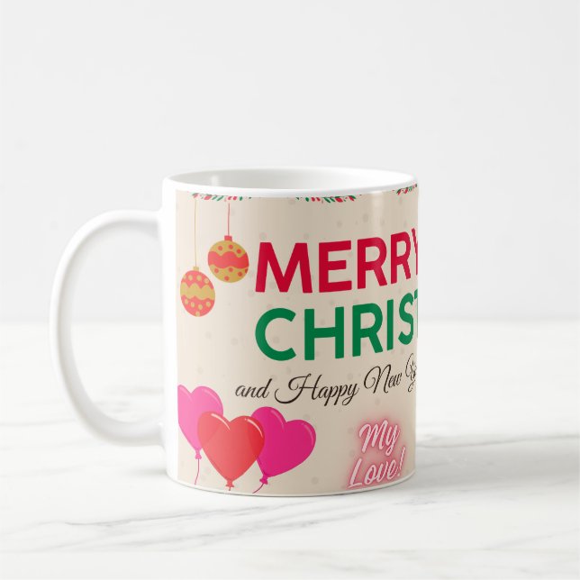 Caneca De Café Feliz Natal, Meus Mogas de Amor (Esquerda)