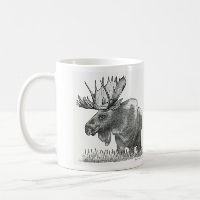 Caneca De Café Feliz Natal Moose (Esquerda)