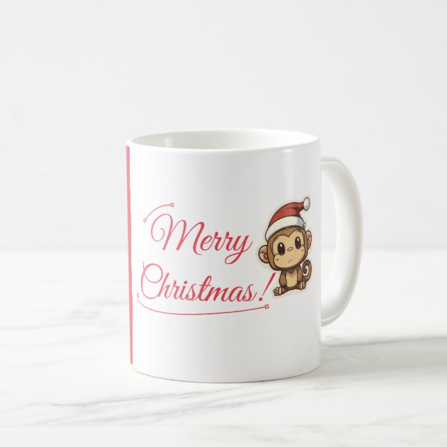 Caneca De Café Feliz Natal Mug Feliz Presente de Natal (Frente Esquerda)