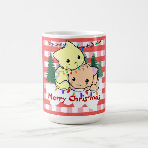 Caneca De Café Feliz Natal na neve, nome personalizado