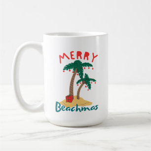 Caneca De Café Feliz Natal na Praia em Julho