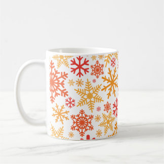 Caneca De Café Feliz Natal Padrão de Floco de Neve de inverno
