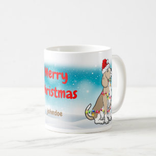 Caneca De Café Feliz Natal Papai Noel Beagle Pet Dog