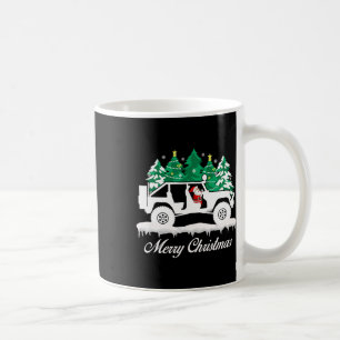 Caneca De Café Feliz Natal Papai Noel Dirigindo 4x4 Offroad Ve