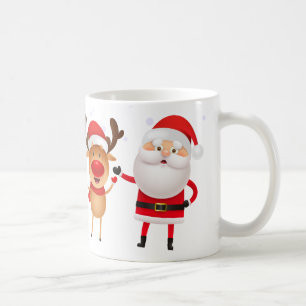 Caneca De Café Feliz Natal Papai Noel Rudi Floco de Neve Elfo Pre