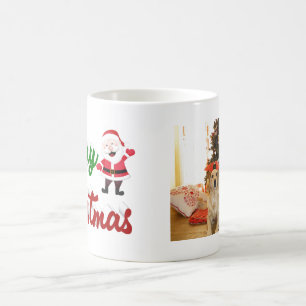 Caneca De Café Feliz Natal Papai Noel vermelho foto