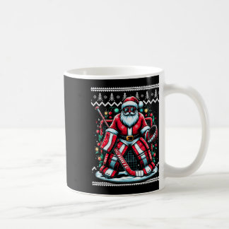 Caneca De Café Feliz Natal Papais noeis de Hockey Goalie Ugly Nat