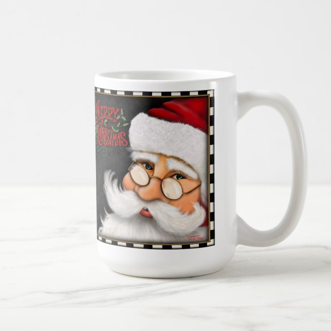 Caneca De Café Feliz Natal Papais noeis Graves Enfrentam Inspiriv (Direita)