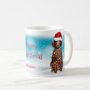 Caneca De Café Feliz Natal Papais noeis Labrador Retriever
