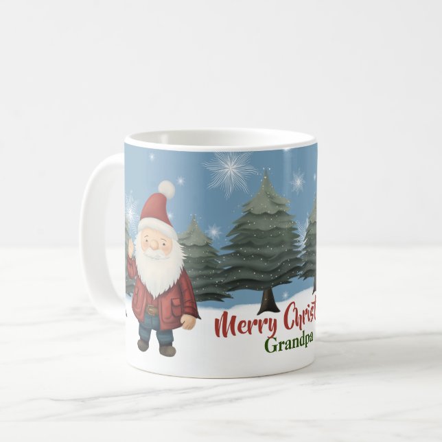 Caneca De Café Feliz Natal Papais noeis personalizados Gnomo (Frente Esquerda)