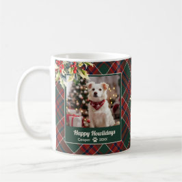 Caneca De Café Feliz Natal para Cachorros Vermelhos Xadrezes