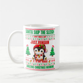 Caneca De Café Feliz Natal Para O Presente Pinguim