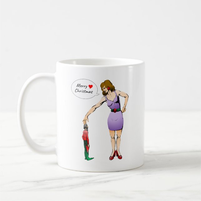 Caneca De Café Feliz Natal Pequeno Elfo (Esquerda)