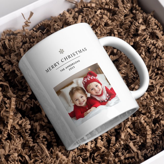 Caneca De Café "Feliz Natal personalizado com foto e nome (Criador carregado)
