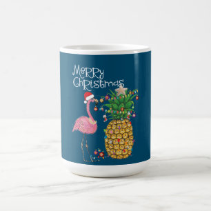 Caneca De Café Feliz Natal Pink Flamingo Natal