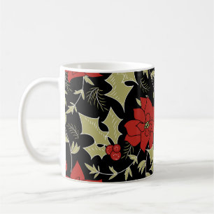 Caneca De Café Feliz Natal Pinsettia Verde Euon