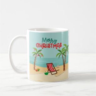 Caneca De Café Feliz Natal Praia