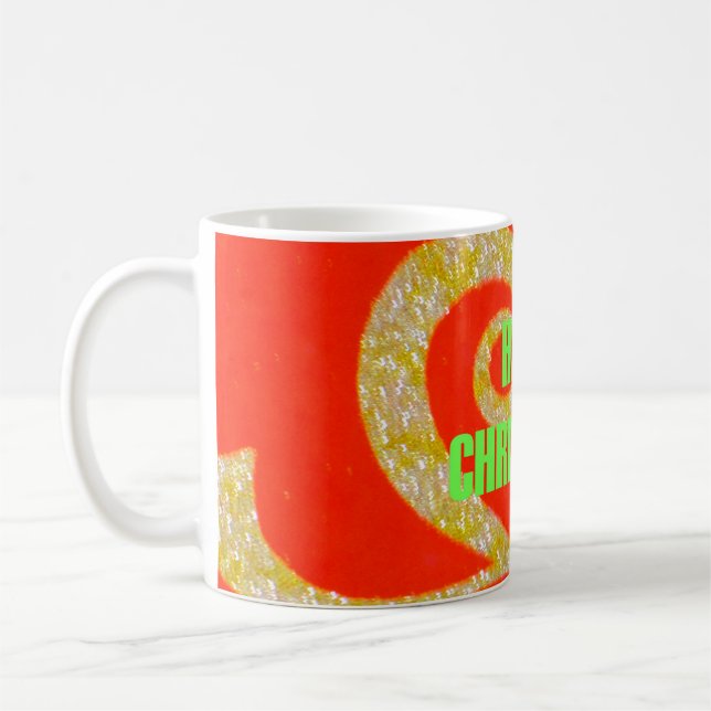 Caneca De Café Feliz Natal Red e Dourada Coleção. (Esquerda)