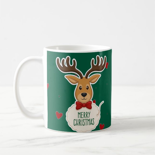 Caneca de Café Feliz Natal Rena Fofa" (Esquerda)