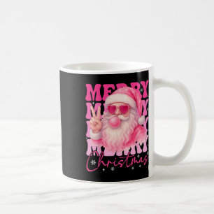 Caneca De Café Feliz Natal Retro Pink Santa Bubblegum Xmas Ho