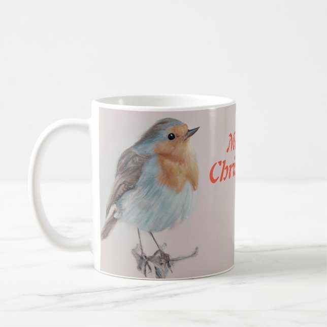 Caneca De Café "Feliz Natal" Robin fofo (Esquerda)