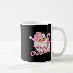 Caneca De Café Feliz Natal Rosa Papai Noel Vintage Retro Xma