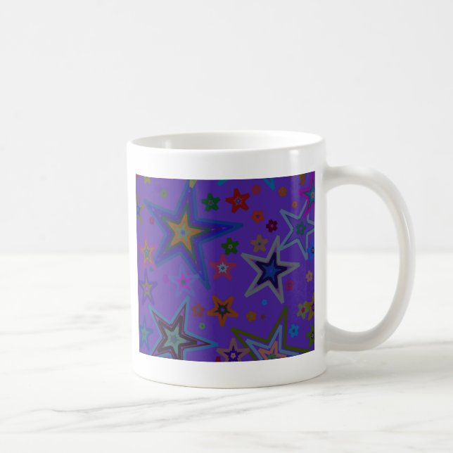 Caneca De Café Feliz Natal Roxo Escuro, estrelas do céu (Direita)