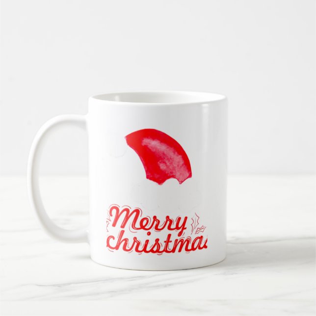 Caneca De Café Feliz Natal Santa Claus Boné Vermelho (Esquerda)