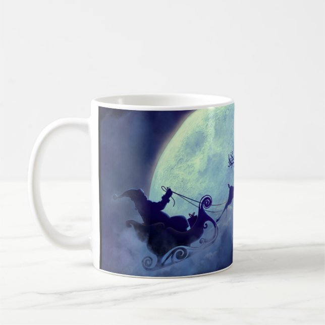 Caneca De Café Feliz Natal Santa Clause feriado Holly (Esquerda)