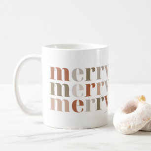 Caneca De Café Feliz Natal Seasonal Boho Pastel Decorativo