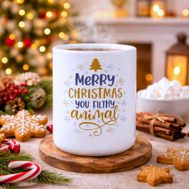 Caneca De Café Feliz Natal, seu Animal Imundo