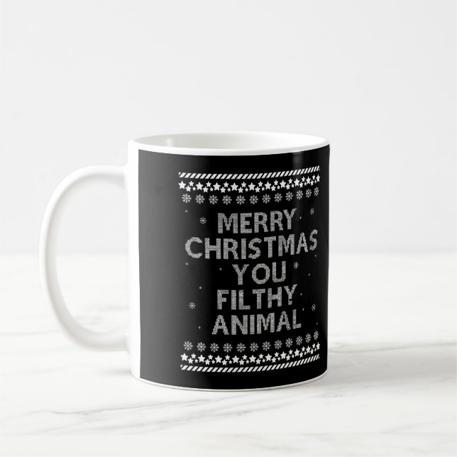 Caneca De Café Feliz Natal, Seu Sujo Animal Hoodie Engraçado Hol (Esquerda)