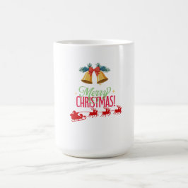 Caneca De Café Feliz Natal – Sininhos e Desenho do Trenó do Papai