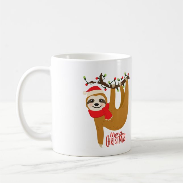 Caneca De Café Feliz Natal Sloth (Esquerda)