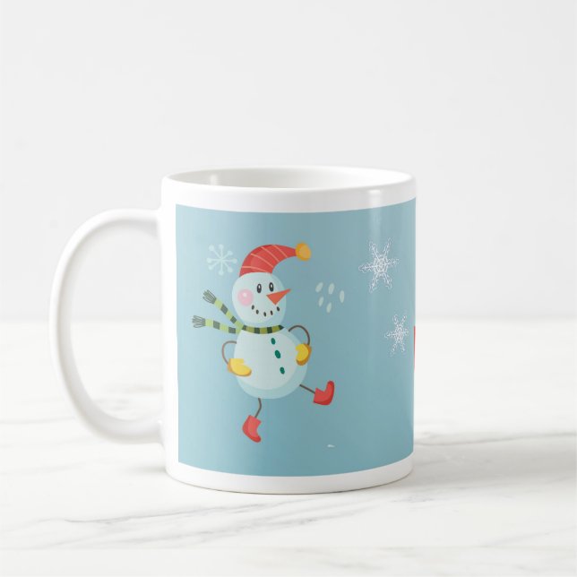 Caneca De Café Feliz Natal Snowman (Esquerda)
