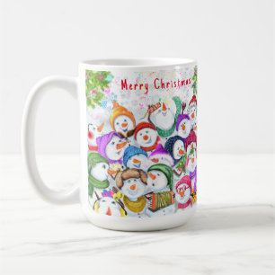 Caneca De Café Feliz Natal Snowmans Celebrando Mug Gift