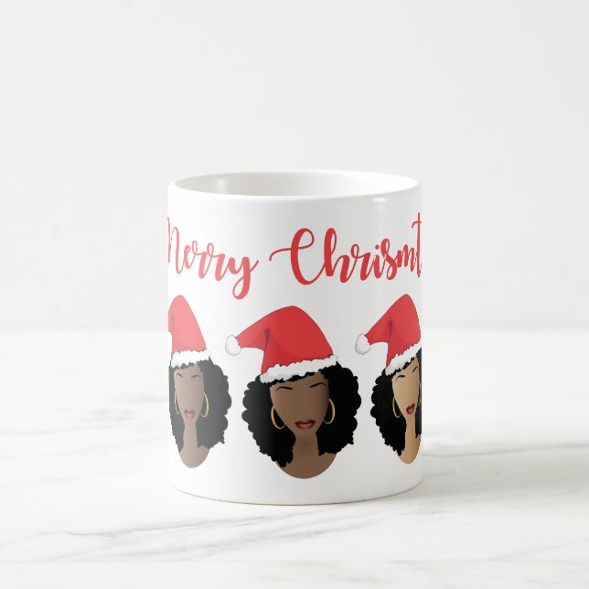 Caneca De Café Feliz Natal, Sombras de Melanina, Mulheres Negras (Centro)
