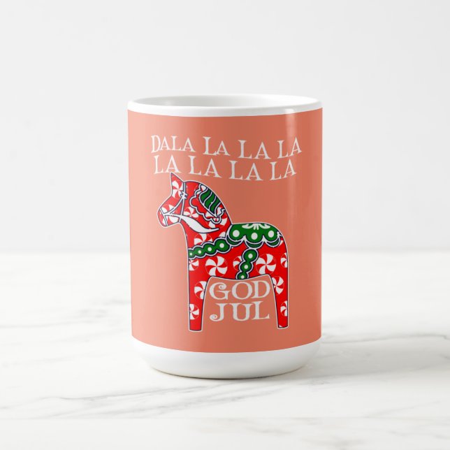 Caneca De Café Feliz Natal Sueco Jul Dala Horse Dalahos (Centro)