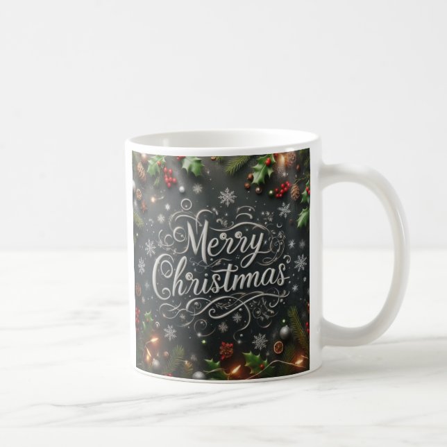 Caneca De Café Feliz Natal, Taça Negra de Café (Direita)