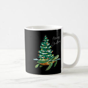 Caneca De Café Feliz Natal Tartaruga Marinha Luzes de Árvore de N
