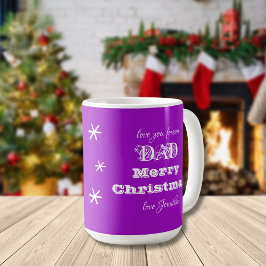 Caneca De Café Feliz Natal Te Ama Para Pai Mauve