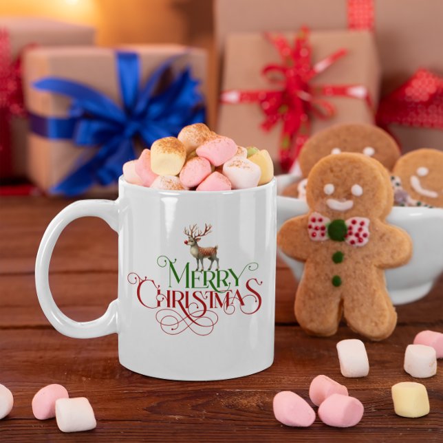 Caneca De Café Feliz Natal - Tipografia Retroativa (Criador carregado)