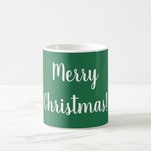 Caneca De Café Feliz Natal - Tipografia Verde e Branca Festiva (Centro)