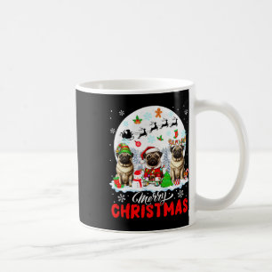 Caneca De Café Feliz Natal Três Papais noeis Elf Reindeer Pugs Ow