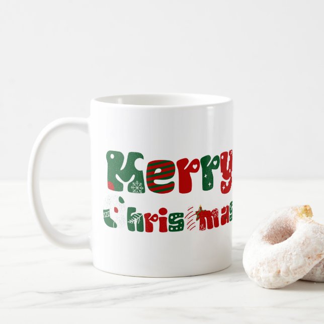 Caneca De Café Feliz Natal Unisex & Kids Clothing (Com Donut)