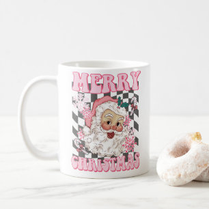 Caneca De Café "Feliz Natal" Vintage Papai Noel