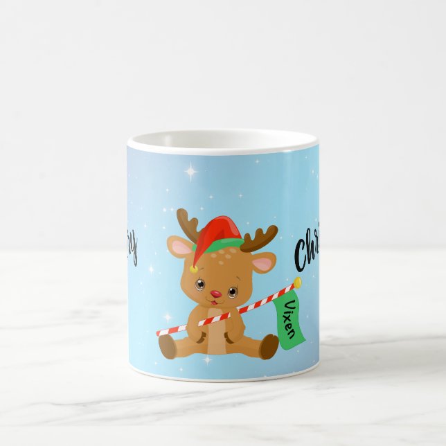 Caneca De Café Feliz Natal Vixen Reindeer (Centro)