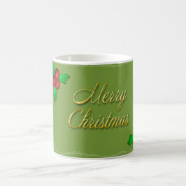 Caneca De Café Feliz Natal Vol Verde