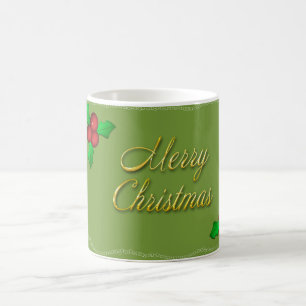 Caneca De Café Feliz Natal Vol Verde