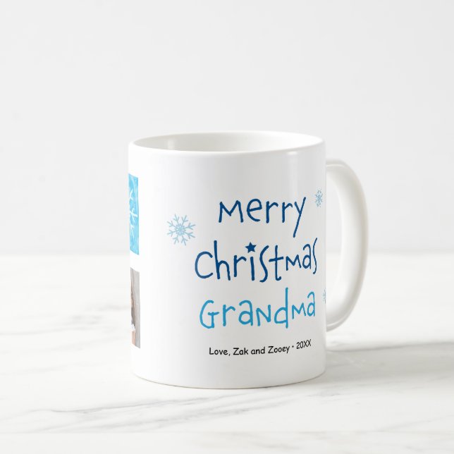Caneca De Café Feliz Natal Vovó 2 Fotografia Personalizada Mug (Frente Esquerda)